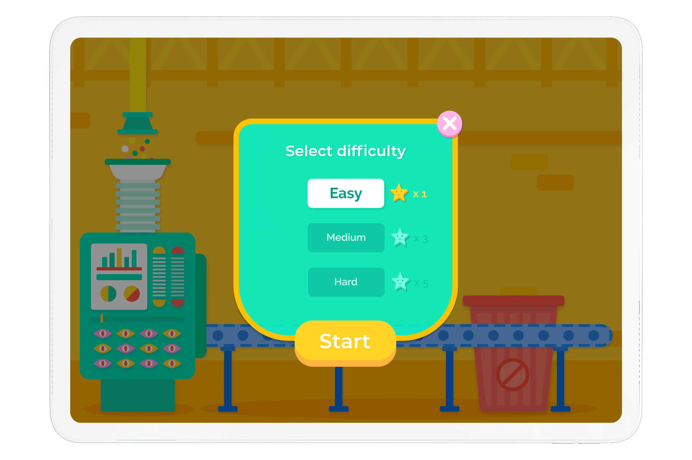 Select difficulty mockup